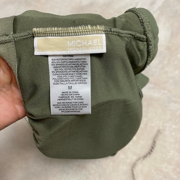 Michael Kors Bikini Top and Bottoms Womens Size Medium Olive Green - Picture 2 of 2